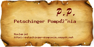 Petschinger Pompónia névjegykártya